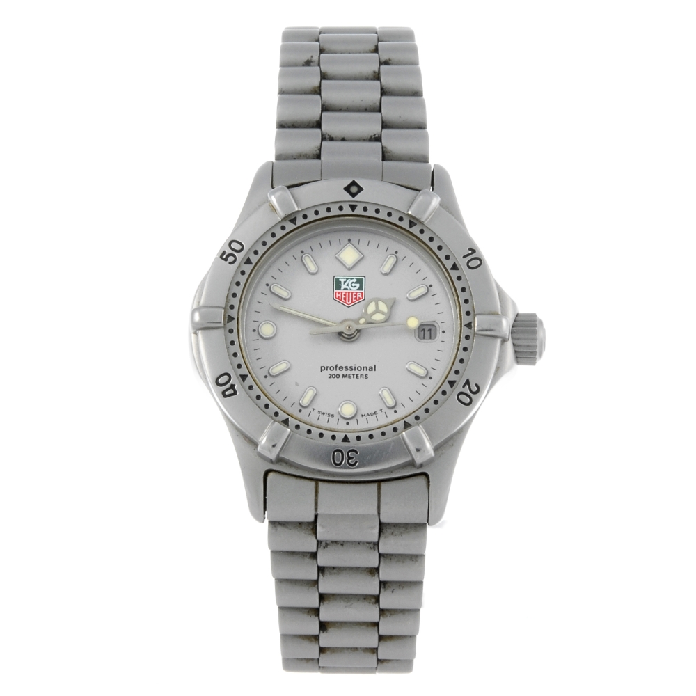 TAG HEUER - a lady's 2000 Series bracelet watch. Stainless steel case with calibrated bezel.