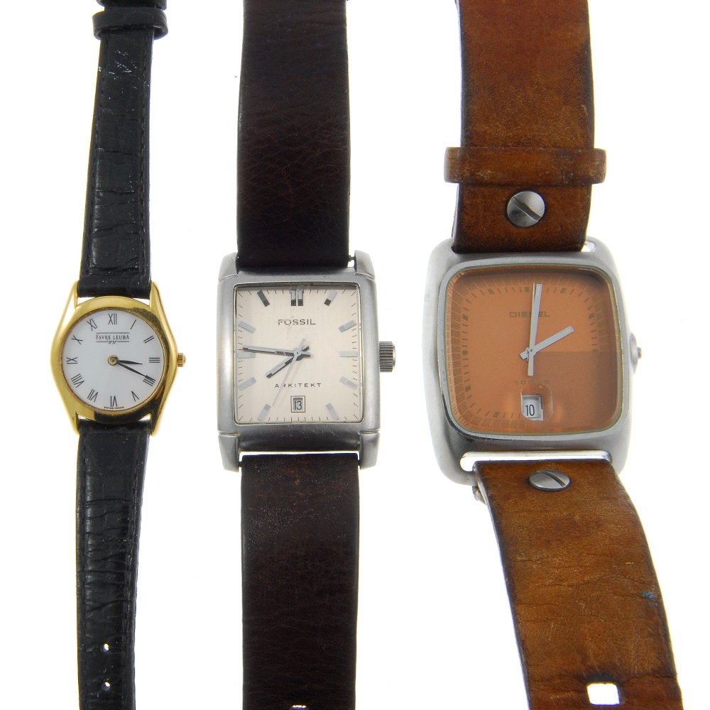 A group of eleven assorted watches, to include examples by Sekio and Fossil. All recommended for