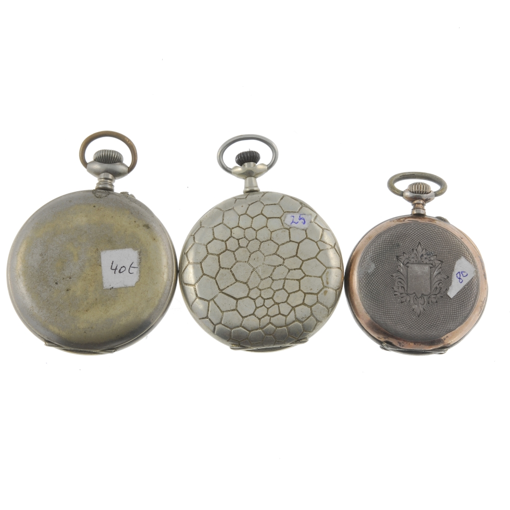 A group of six pocket watches, to include two continental white metal examples. All recommended - Image 2 of 4