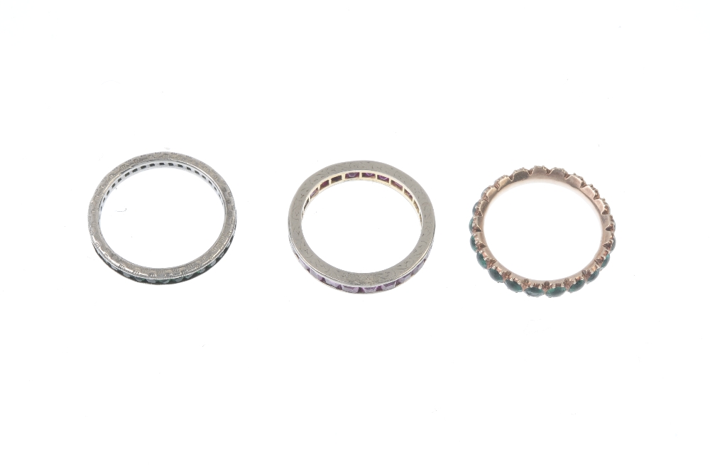 A selection of paste and gem-set full-circle eternity rings. - Image 2 of 2