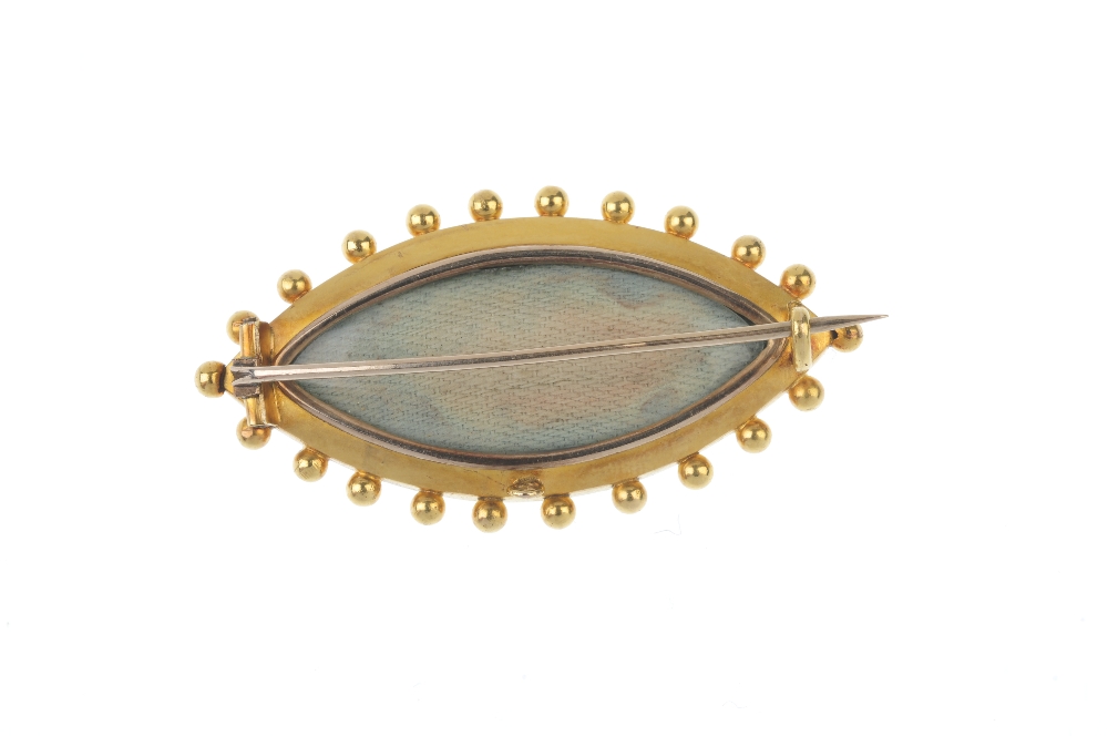 An early 20th century split pearl brooch. Of marquise-shape outline, the split pearl panel, with - Image 2 of 2