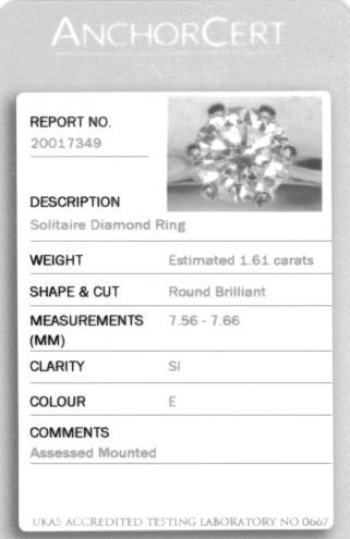 A diamond single-stone ring. The brilliant-cut diamond, to the tapered shoulders and plain band. - Image 5 of 5