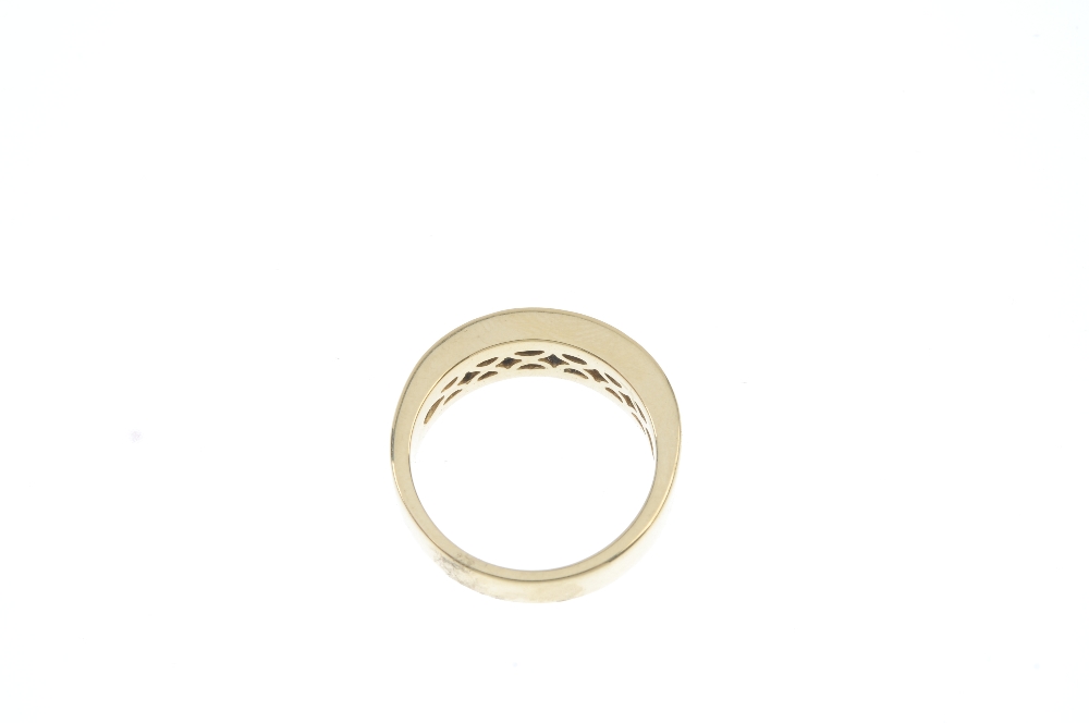 An 18ct gold diamond half-circle eternity ring. Designed as a series of baguette-cut diamonds, - Image 3 of 3