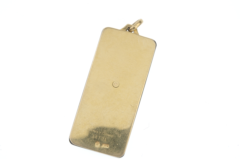 CARRERA Y CARRERA - an onyx and diamond panther pendant. The rectangular-shape onyx plaque, with - Image 2 of 2