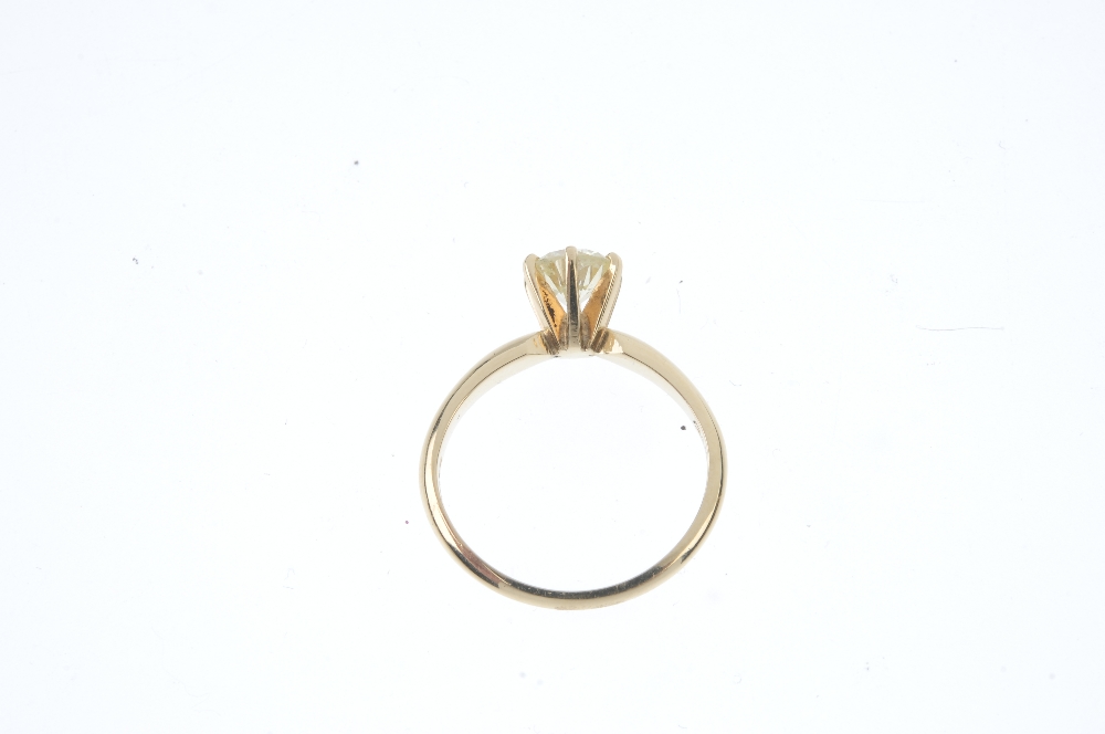 A 14ct gold diamond single-stone ring. The brilliant-cut diamond, to the tapered band. Estimated - Image 3 of 3