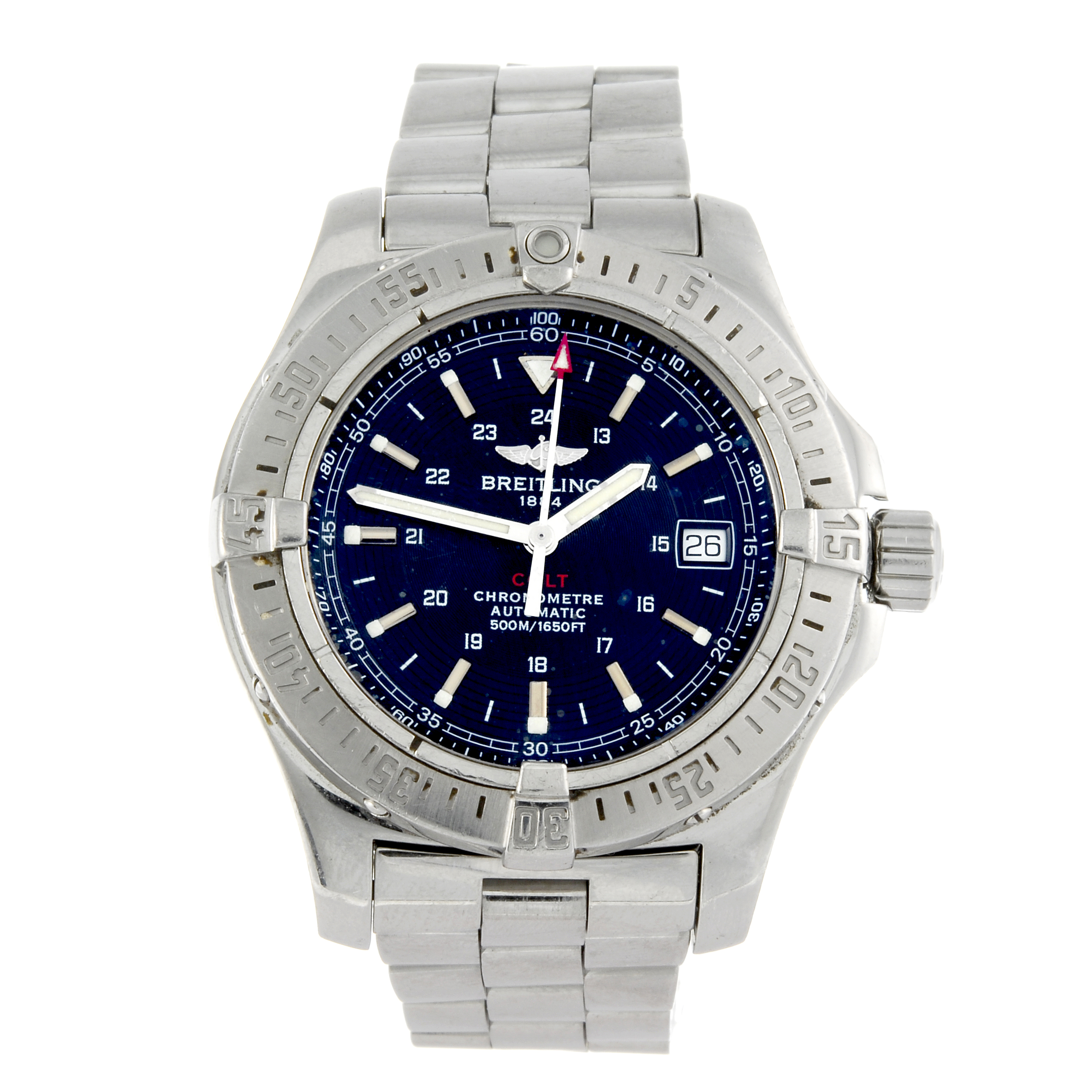 BREITLING - a gentleman's Colt bracelet watch. Stainless steel case with calibrated bezel. Reference