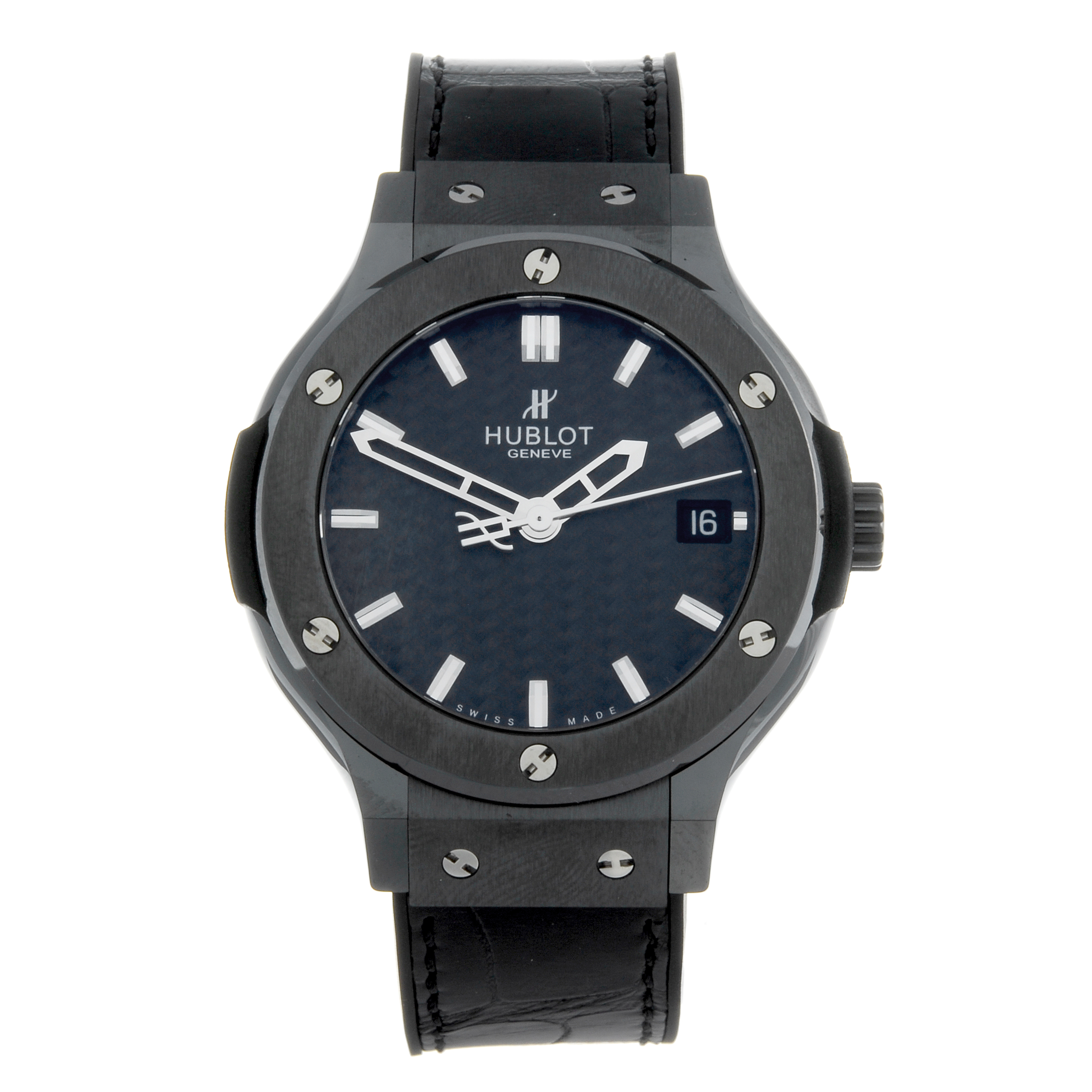 HUBLOT - a gentleman's Classic Fusion Black Magic wrist watch. Ceramic and titanium case with