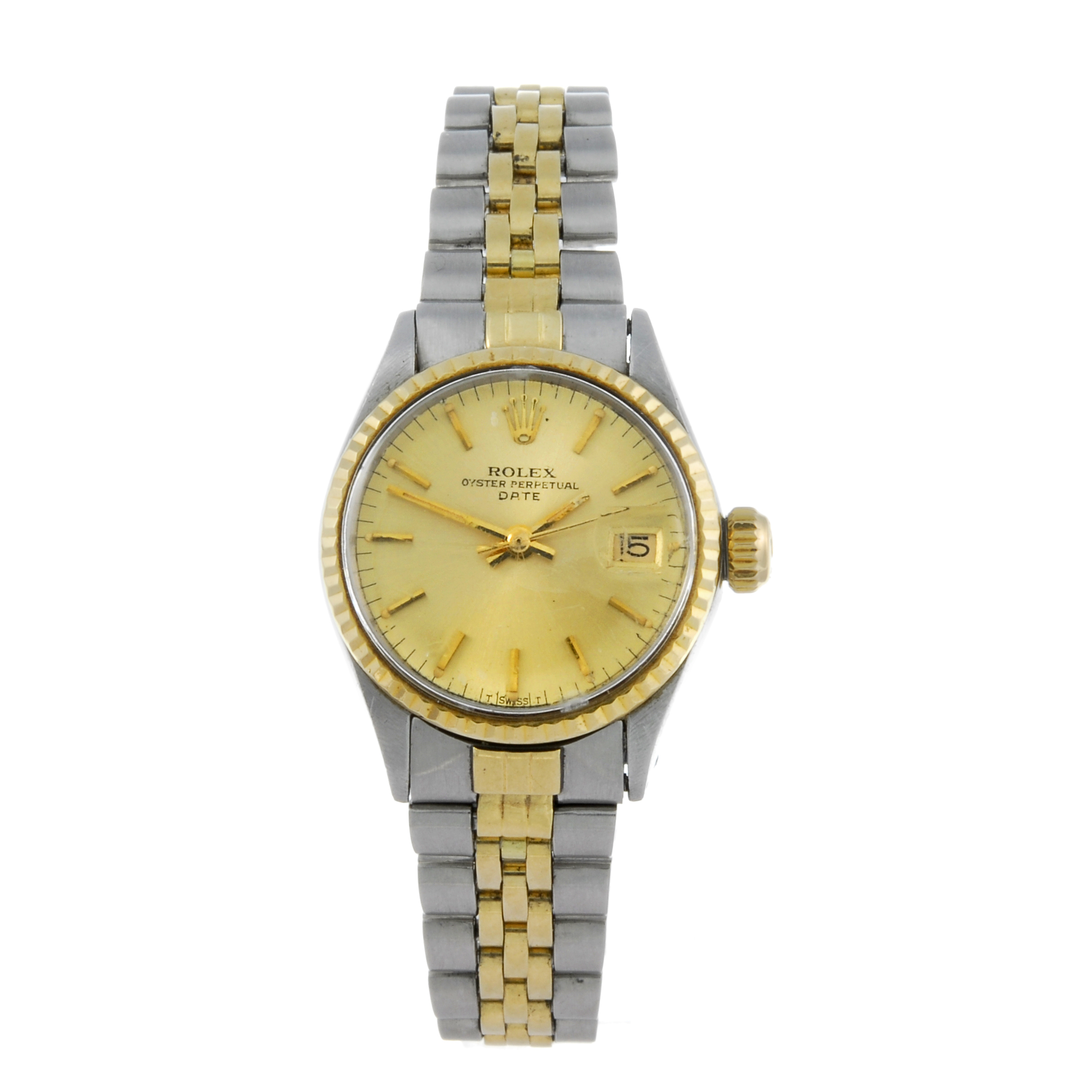 ROLEX - a lady's Oyster Perpetual Date bracelet watch. Circa 1968. Stainless steel case with