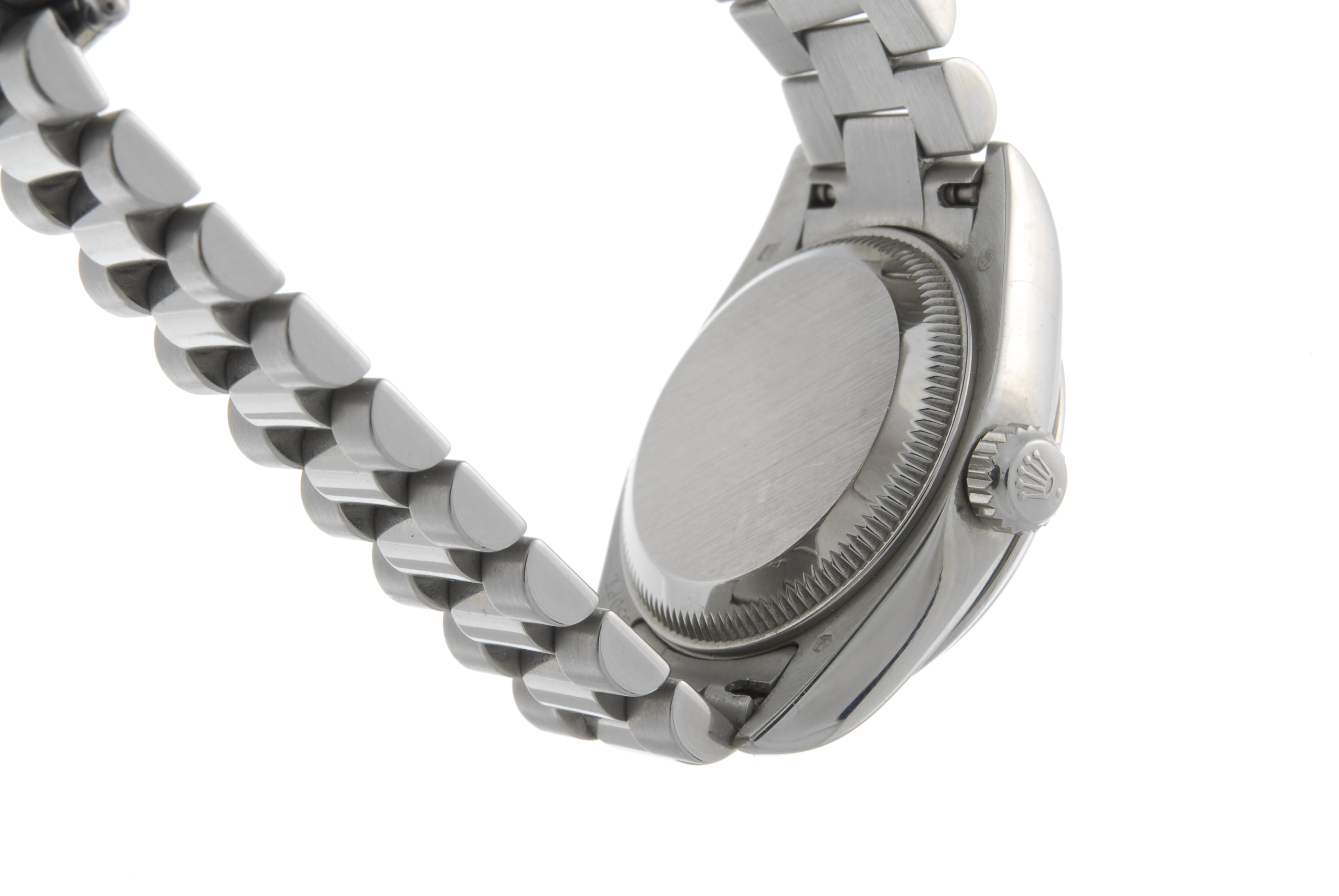 ROLEX - a lady's Oyster Perpetual Datejust bracelet watch. Circa 2000. Platinum case. Reference - Image 3 of 4