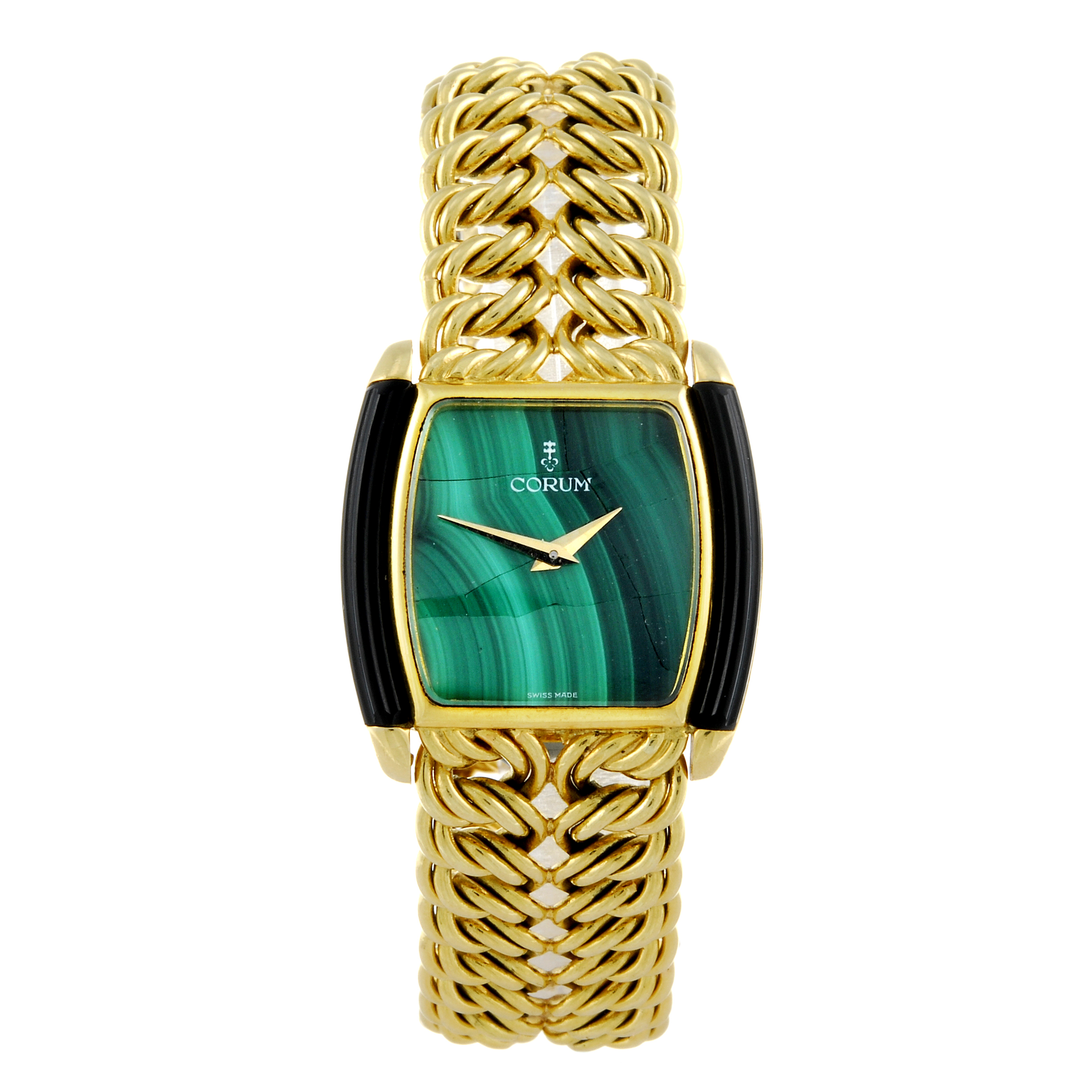 CORUM - a lady's bracelet watch. Yellow metal case, stamped 18k with poincon. Numbered 27630N48