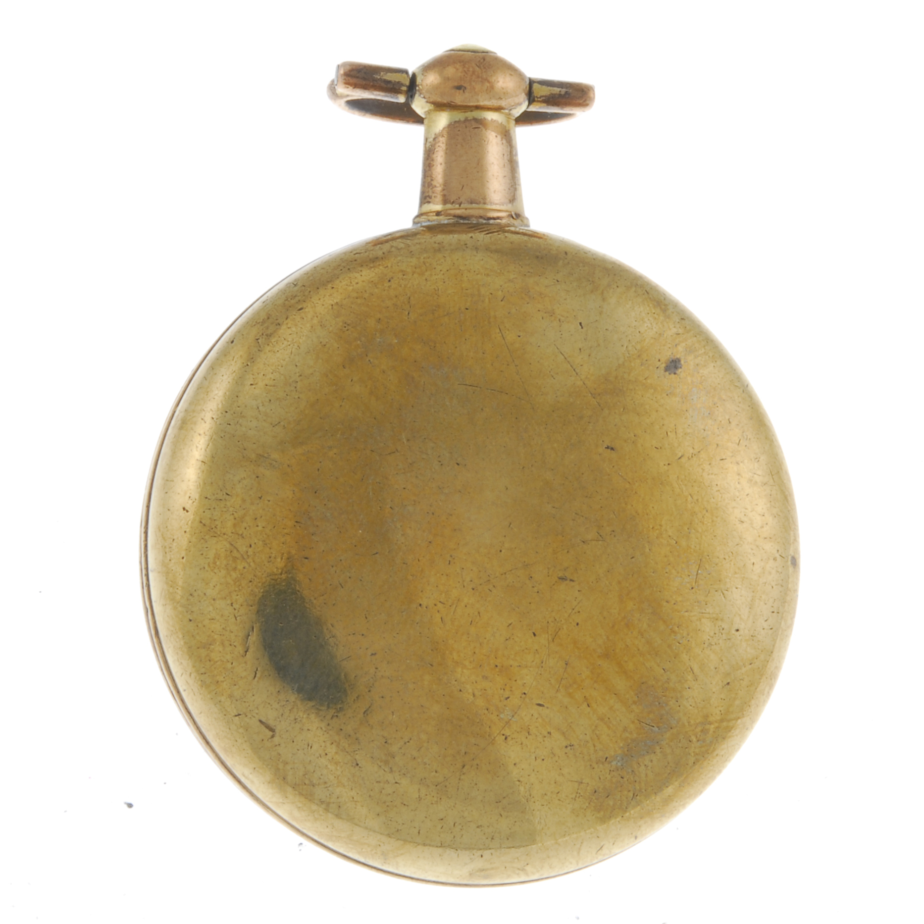 An open face pocket watch by Thomas Welter. Yellow metal case. Numbered 5941. Signed key wind full - Image 2 of 4