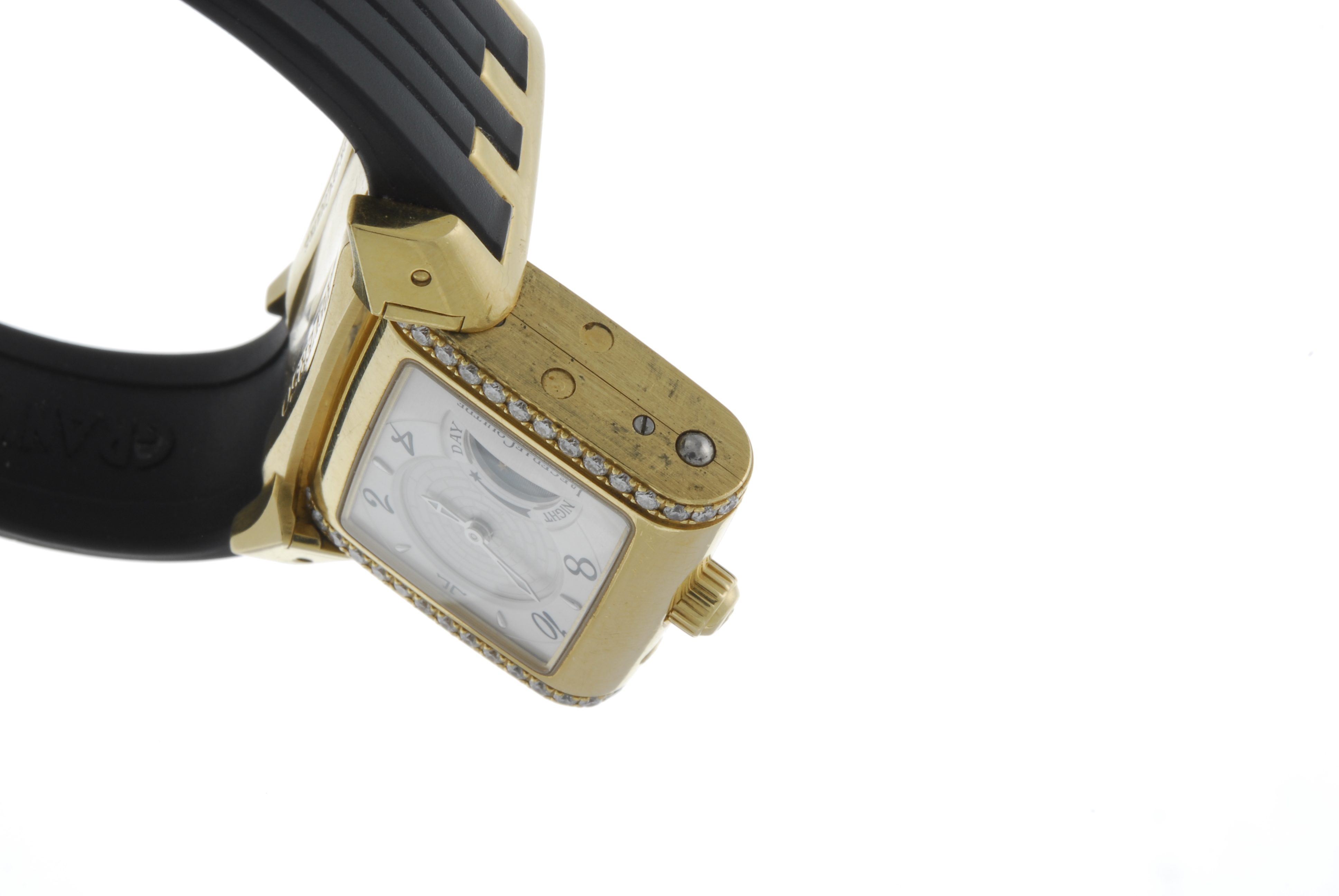 JAEGER-LECOULTRE - a lady's Reverso wrist watch. 18ct yellow gold case, factory diamond set case - Image 3 of 4