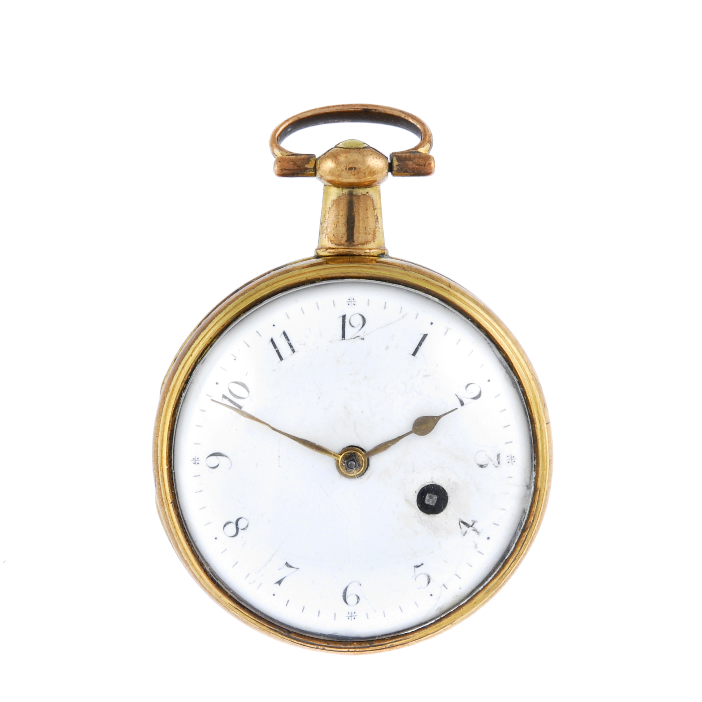 An open face pocket watch by Thomas Welter. Yellow metal case. Numbered 5941. Signed key wind full