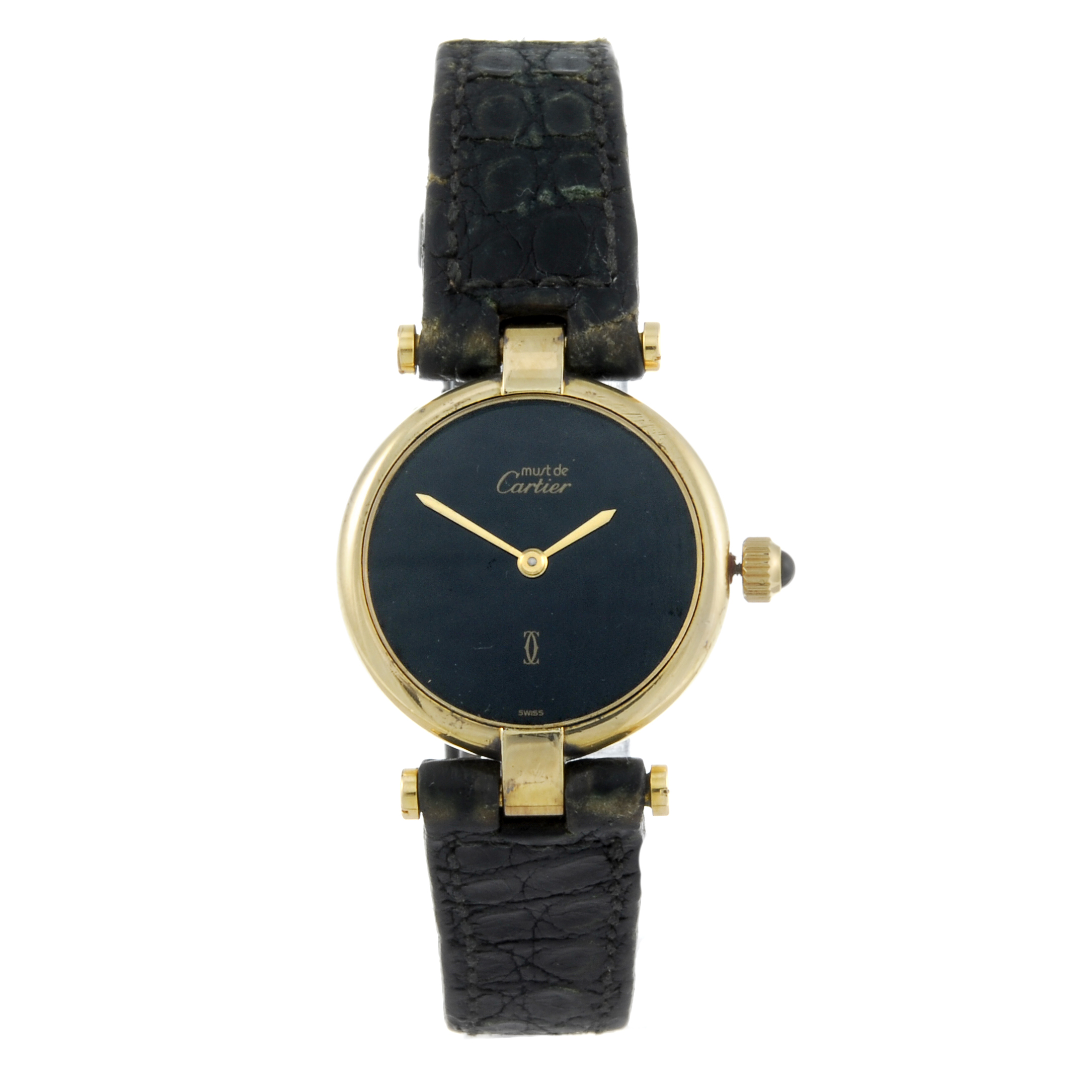 CARTIER - a Must De Cartier wrist watch. Gold plated silver case. Numbered 152315 18. Signed
