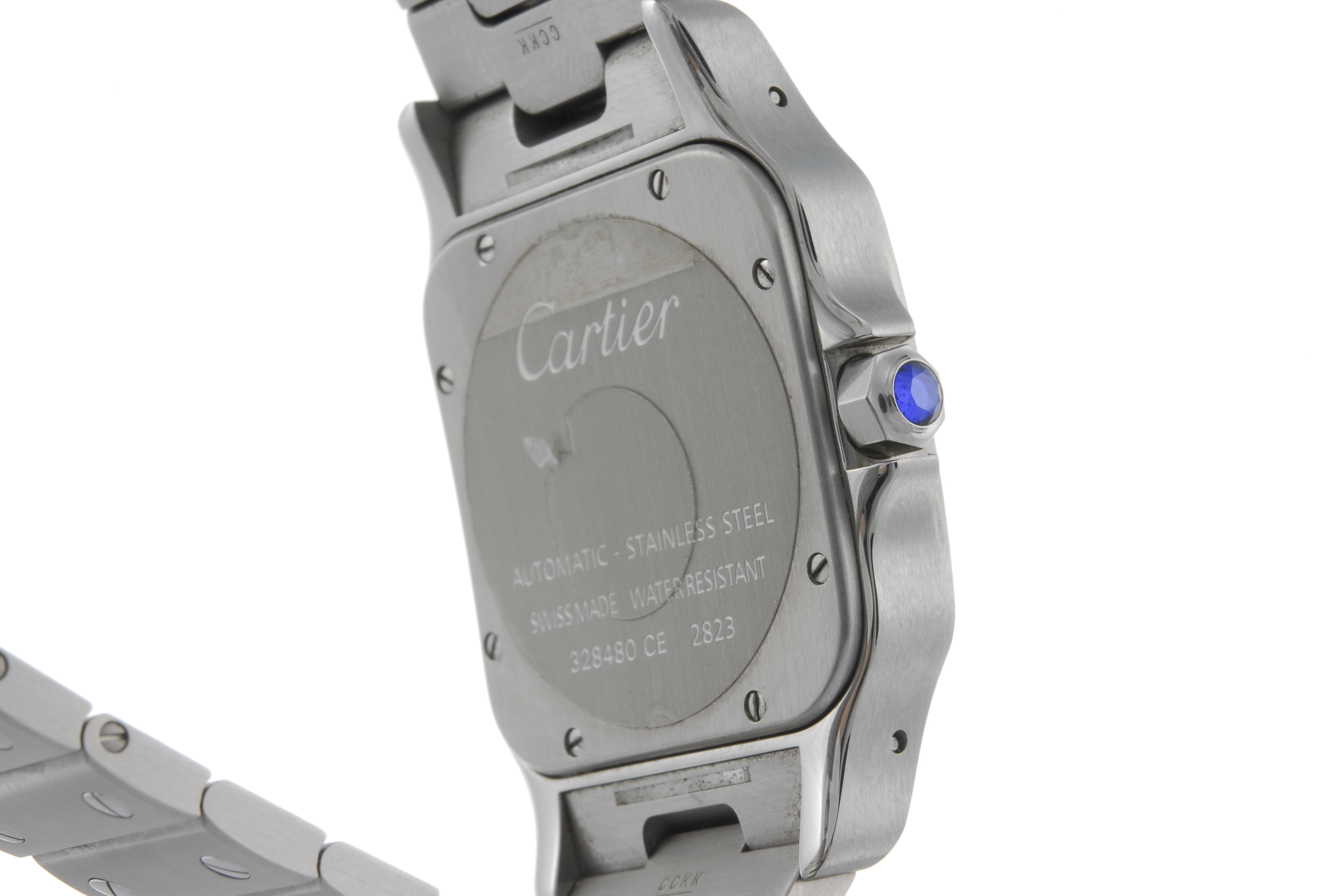 CARTIER - a Santos bracelet watch. Stainless steel case. Reference 2823, serial 328480CE. Signed - Image 3 of 4