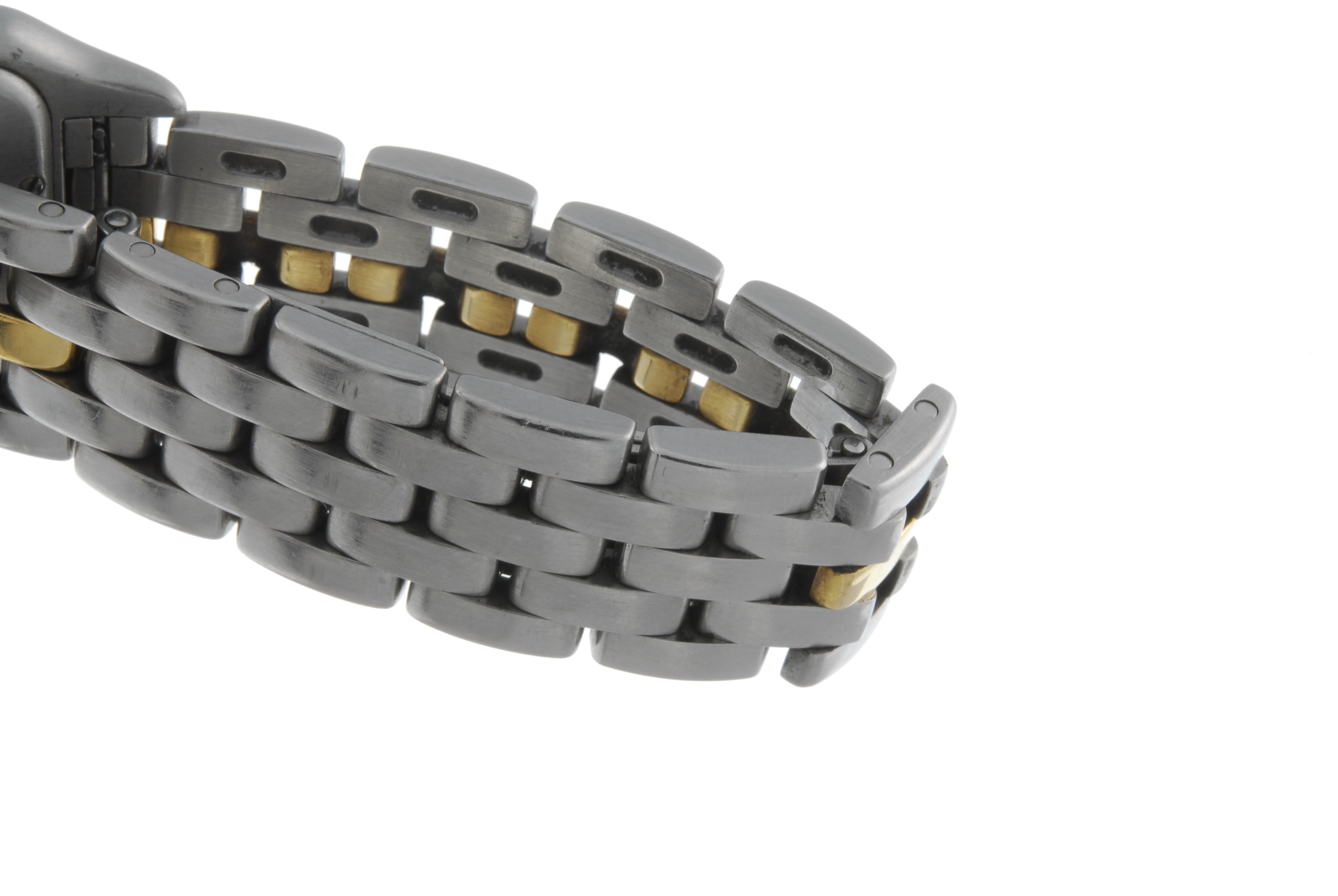 CARTIER - a Panthere bracelet watch. Stainless steel case with yellow metal bezel. Numbered - Image 4 of 4
