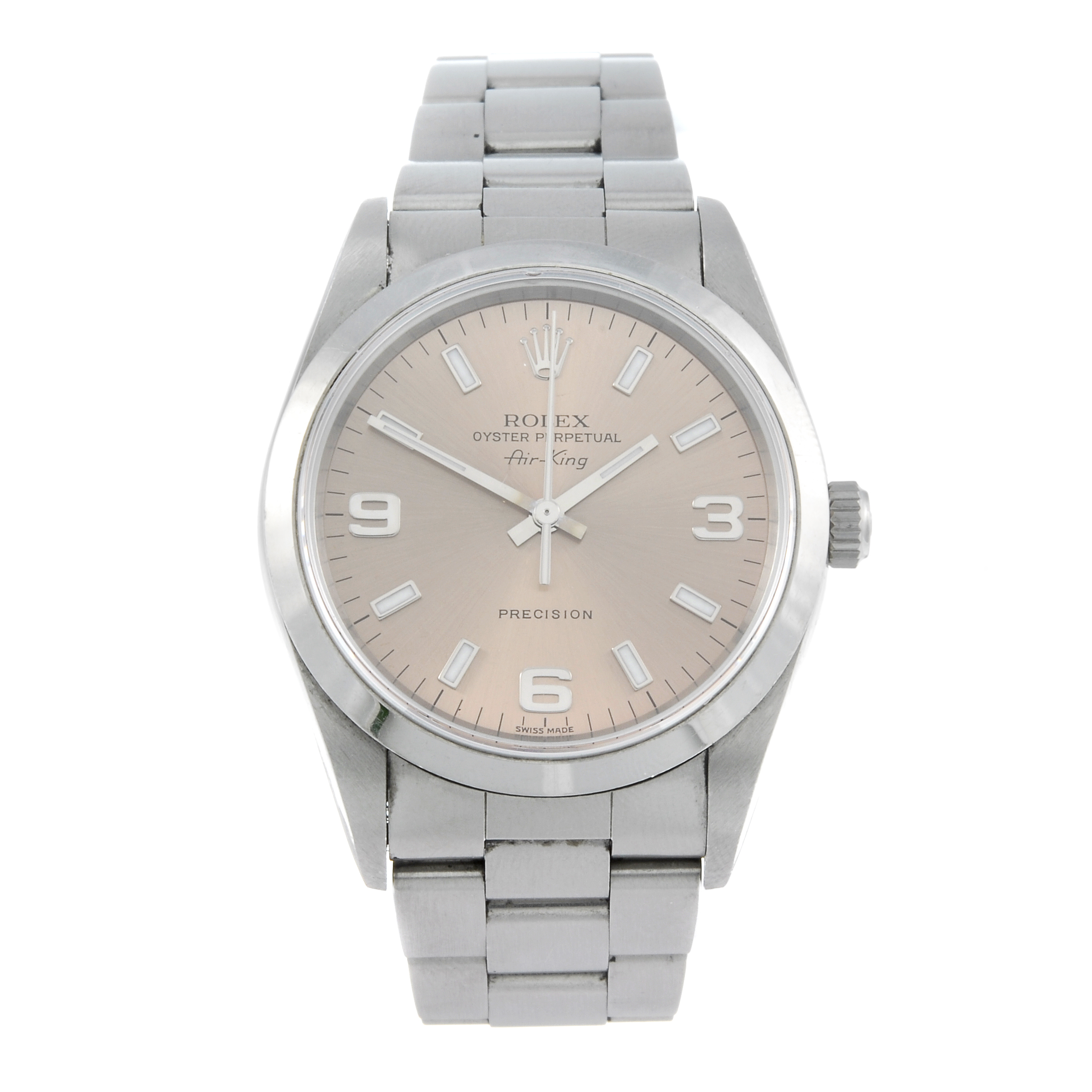ROLEX - a gentleman's Air-King bracelet watch. Circa 2002. Stainless steel case. Reference 14000M,