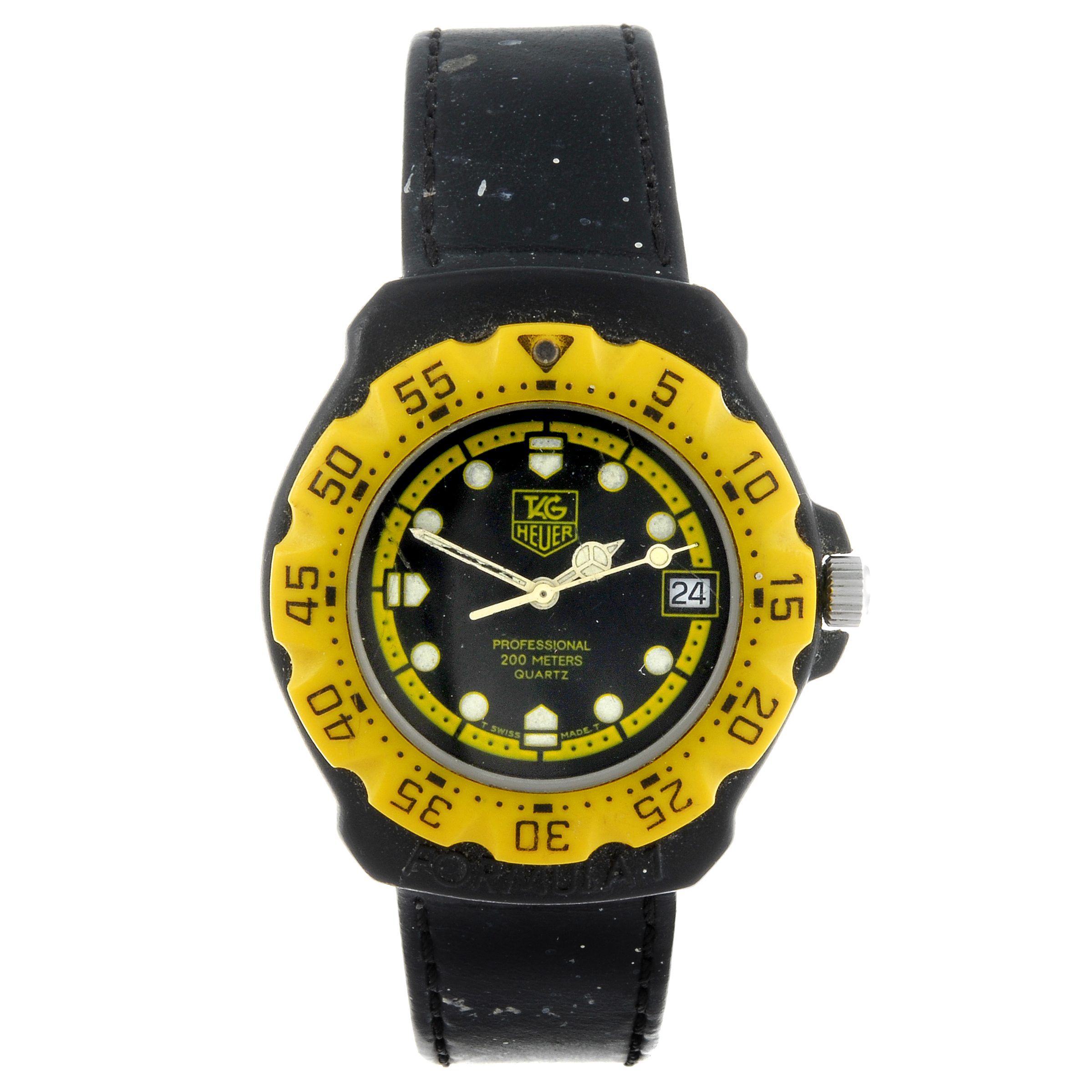 TAG HEUER - a mid-size Formula 1 wrist watch. Plastic case with stainless steel case back, with