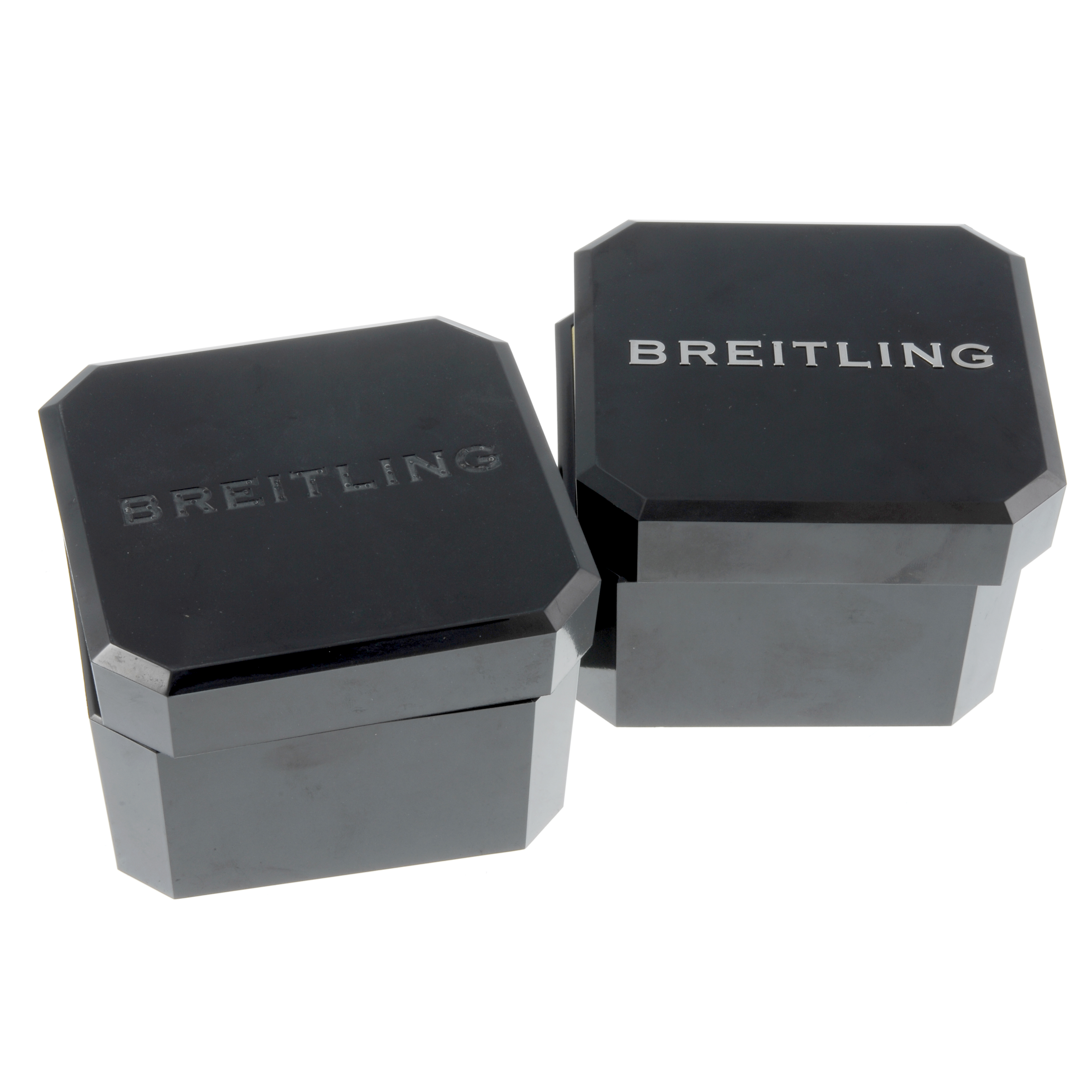 BREITLING - a small group of three complete watch boxes.   Boxes in various states of repair with - Image 2 of 2