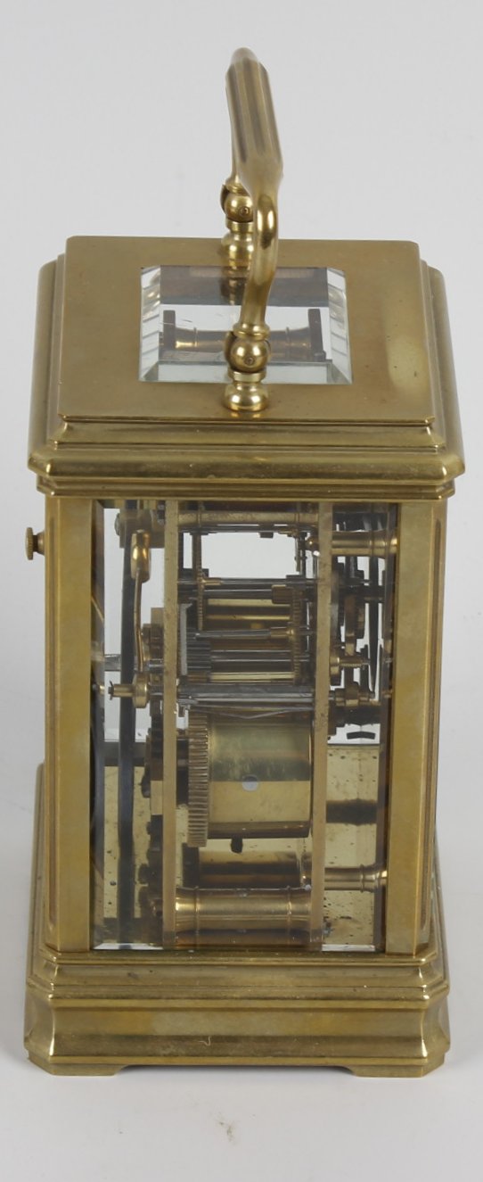 A French brass-cased carriage clockRichard & Cie. The 2.75-inch white dial with Roman hours and - Image 4 of 6