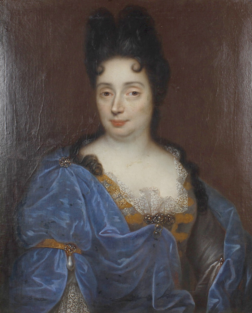 English school early 18th centuryPortrait of a lady, probably Queen Anne, in the manner of Godfrey