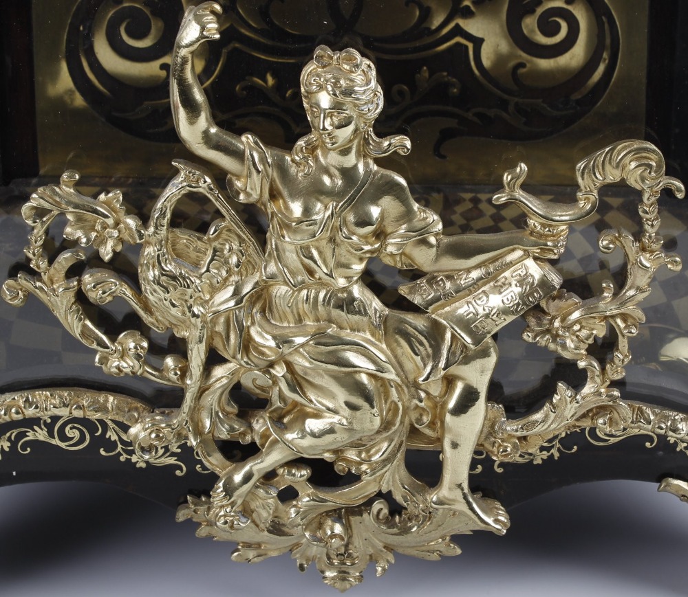 An imposing 18th century French boulle bracket clock with bracketLe Baigue, ParisThe 8.75-inch - Image 3 of 7