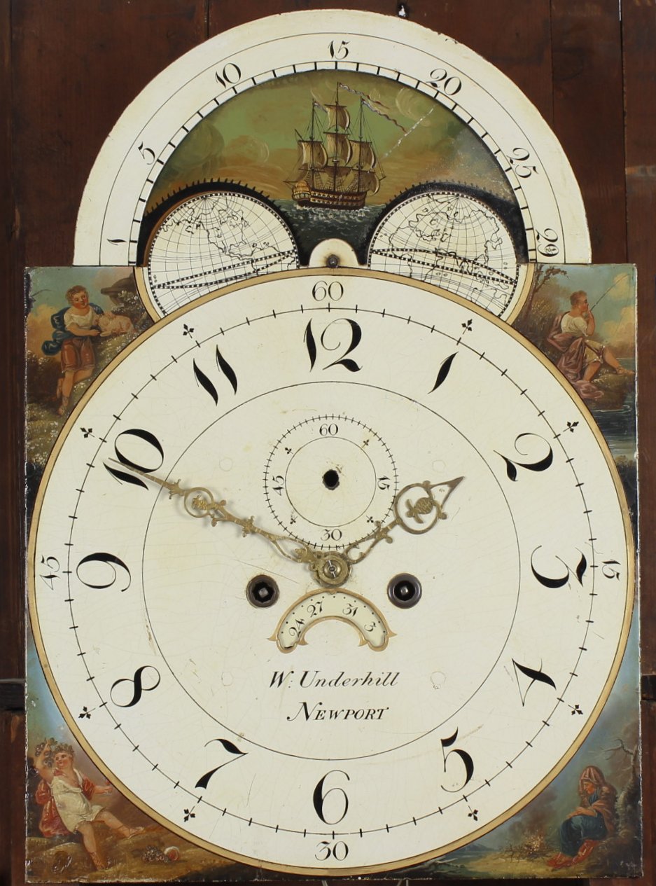 An early 19th century mahogany cased eight day painted dial longcase clock, W. Underhill Newport, - Image 2 of 5
