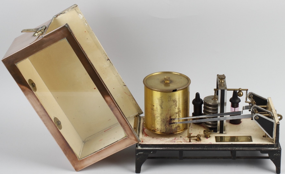 A copper and brass coffee mill, of arched form having scalloped edges and single brass drawer - Image 2 of 2