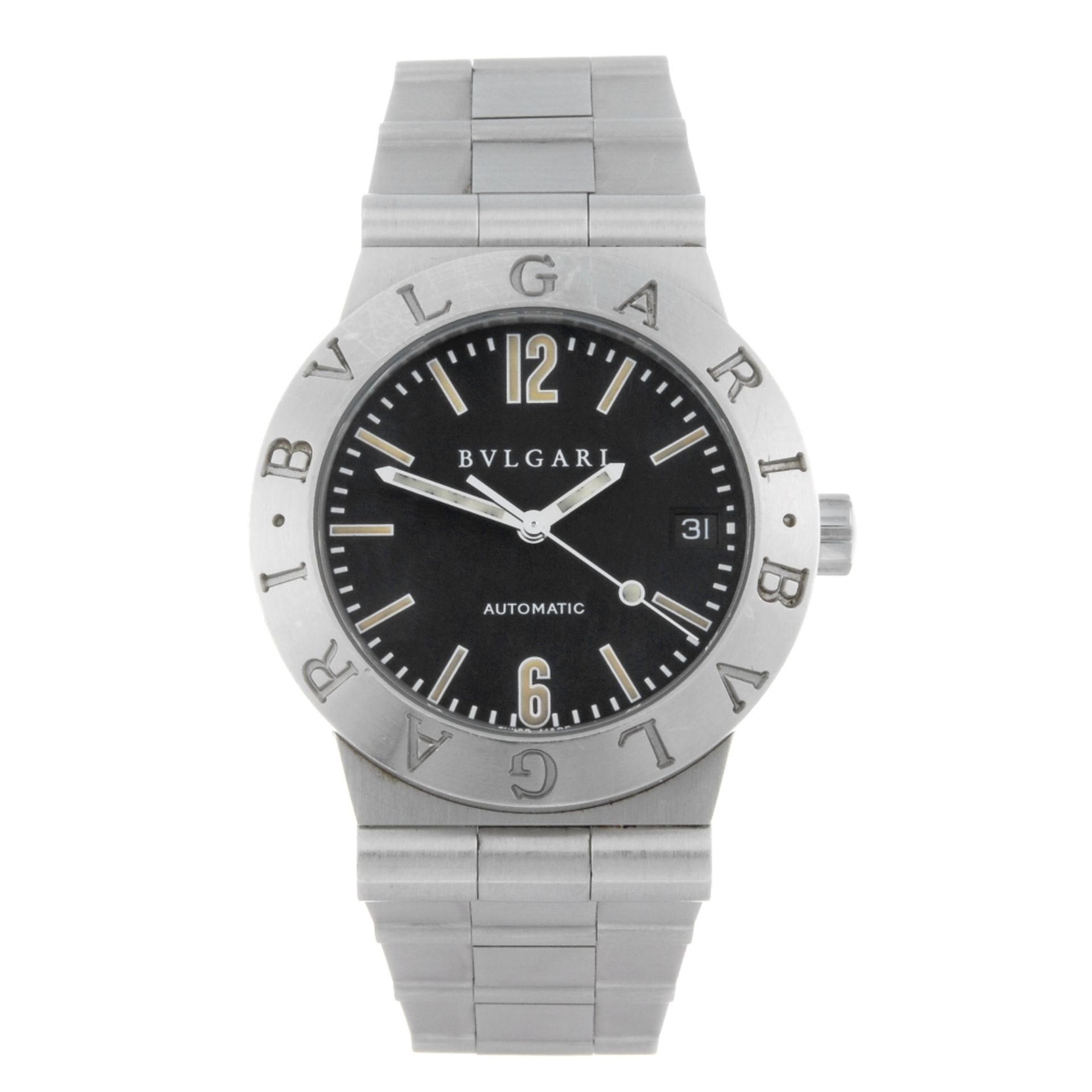 BULGARI - a gentleman's Diagono bracelet watch. Stainless steel case. Reference LC 35 S, serial L