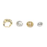 A selection of circular-shape diamonds. Total weight 3.24cts, approximate size range 0.19ct to 0.