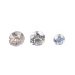 A selection of brilliant-cut diamonds. Total weight 1ct.