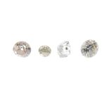 A selection of old-cut and brilliant-cut diamonds. Total weight 0.90ct, approximate size range 0.