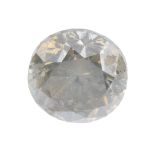 A brilliant-cut diamond, weighing 3.01cts. Estimated tinted brown colour, P1 clarity. diamond