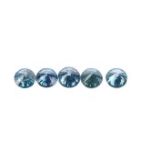 A selection of brilliant-cut colour treated 'blue' diamonds, total weight 2.90cts. Approximate