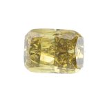 A rectangular-shape coloured diamond, weighing 0.70ct. Accompanied by report number 17486797,