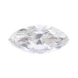 A marquise-shape coloured diamond, weighing 0.57ct. Accompanied by report number 5141365501, dated