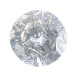 A brilliant-cut diamond, weighing 2.02cts. Estimated J-K colour, P1 clarity.