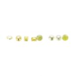 A selection of brilliant-cut colour treated 'yellow' diamonds, total weight 1.31cts. Approximate