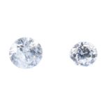 Four brilliant-cut diamonds, to include two loose brilliant cut diamonds, weighing 0.32 and 0.