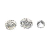 A selection of brilliant-cut diamonds, total weight 0.89cts, approximate size range 0.25 to 0.