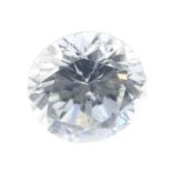 A brilliant-cut diamond, weighing 0.44ct. Estimated K-L colour, P1 clarity. Stones in fair condition