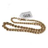 (PWN664) A 9ct gold graduated fancy-link necklace. Hallmarks. Weight 55gms. Please be aware that the
