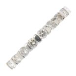 (112531) Two diamond half-circle eternity rings. Each designed as a brilliant-cut diamond line,