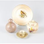 A group of Royal Worcester trinket boxes, comprising a set of two graduated examples having stiff