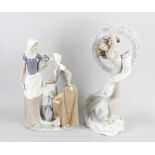 Two large porcelain figures, the first a limited edition Lladro figurine, 'Dance' 1836, modelled