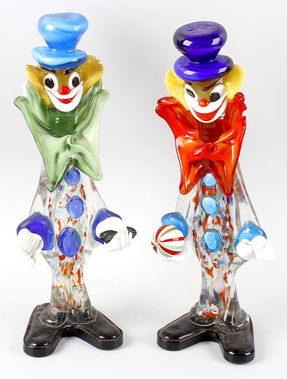 A box containing assorted Murano glass figures. To include clowns, birds etc., (qty). Box lot - sold