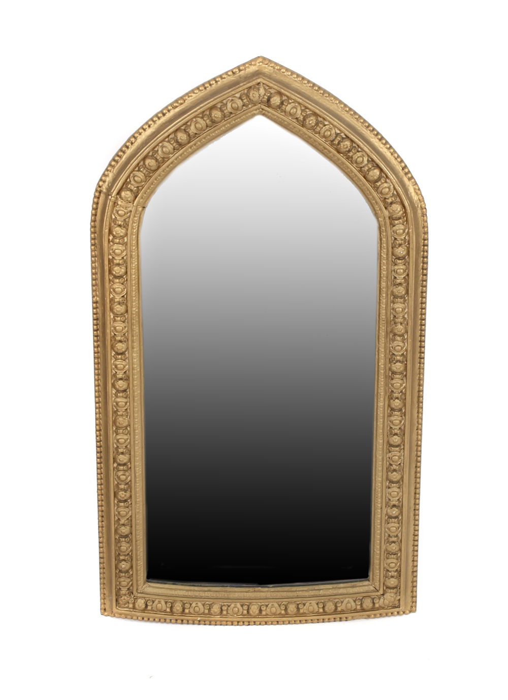 A mixed selection of wall mirrors, to include one of lancet arch form, one having convex glass and
