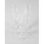 A part suite of Waterford crystal in the 'Sheila' pattern, comprising six water glasses, three white