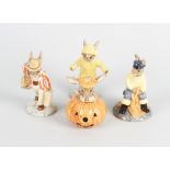 Sixteen Royal Doulton 'Bunnykins' figures. To include Faihermans, Sailor, Foreman, Happy Birthday,