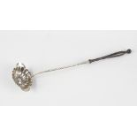 A French silver ladle, by Christofle, having a fluted bowl and part twisted stem with turned